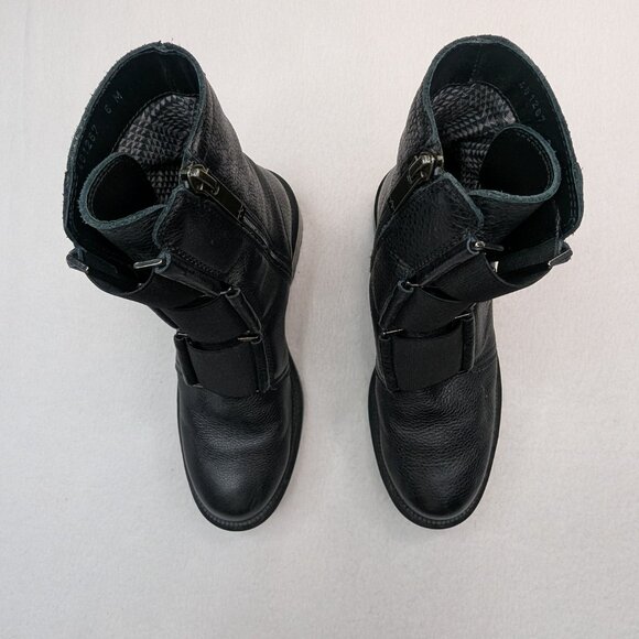 Aquatalia Men’s Waterproof Leather Elastic Strap Side Zip 401267 Combat Boots 6M - Picture 5 of 15